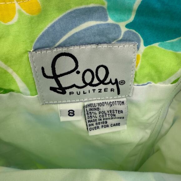 Lilly Pulitzer Sz 8 Strapless Dress Toucan Print 100% Cotton White Label Vintage - Picture 5 of 5